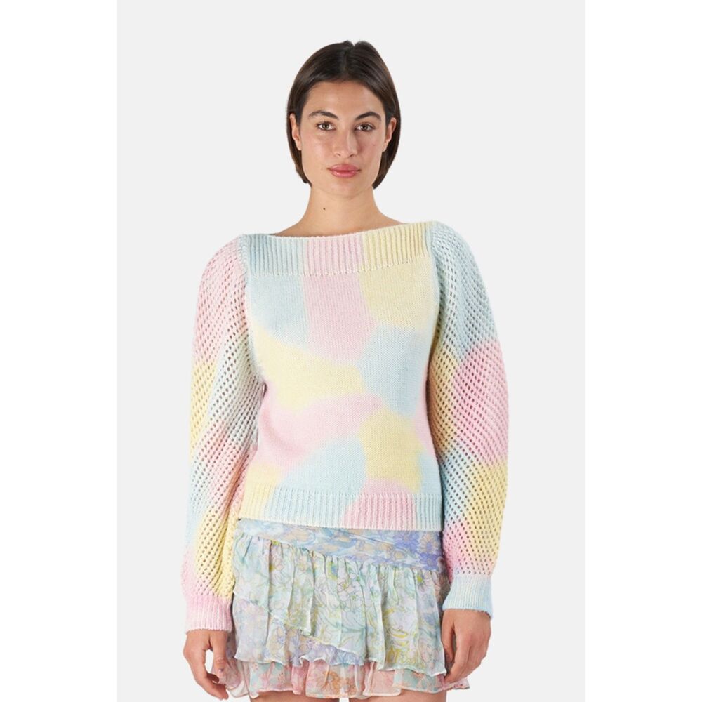 LOVESHACKFANCY Rosie Ombré Tie-Dye Alpaca & Wool Sweater Size XS
